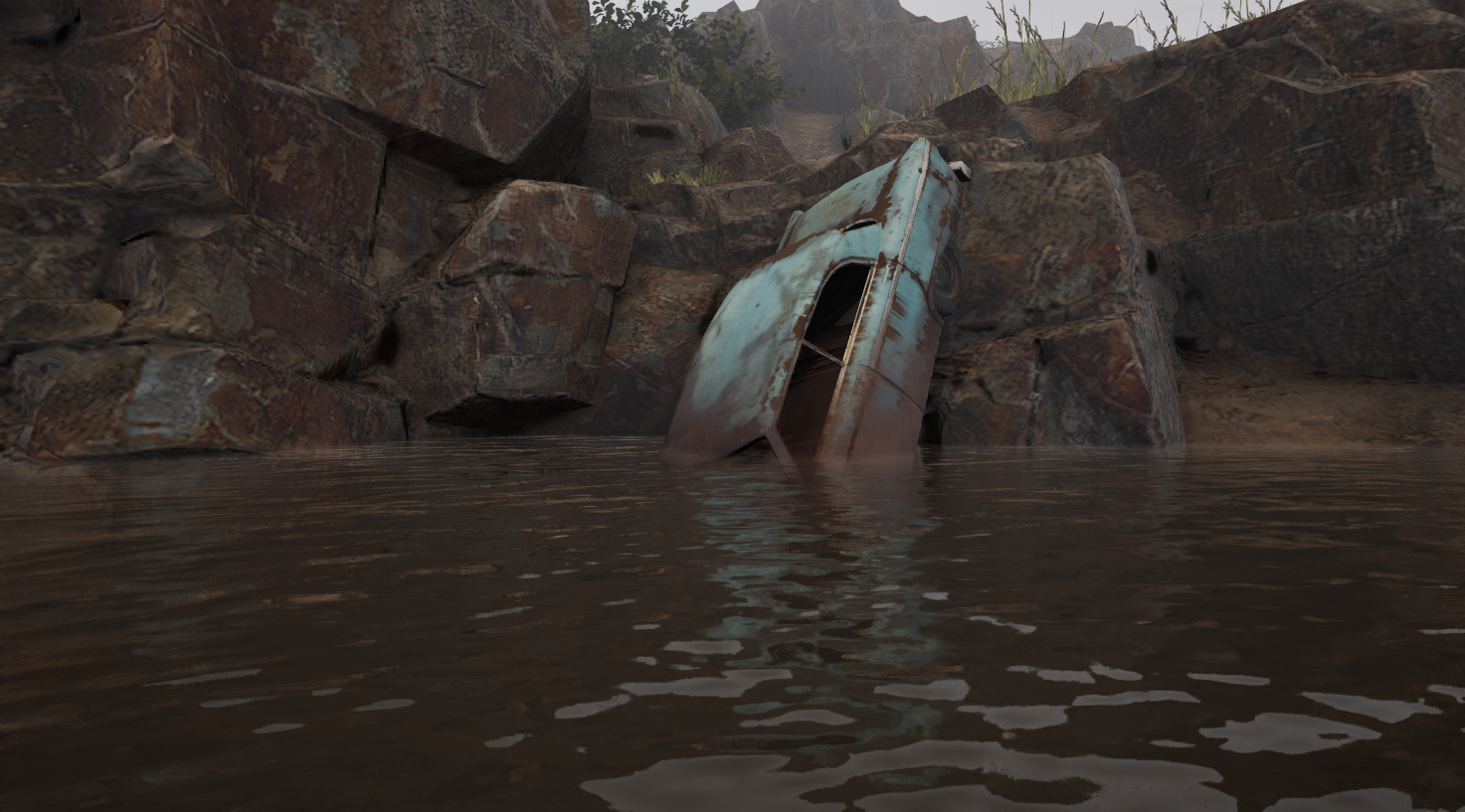 Car with procedural rust — lit